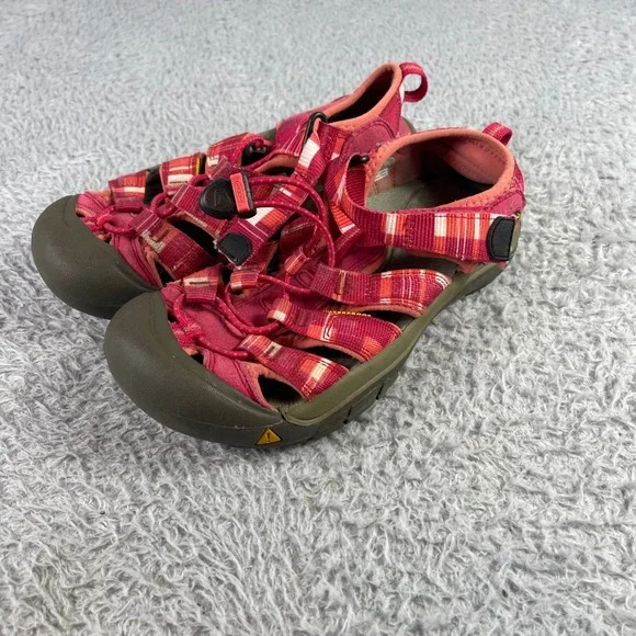 KEEN Newport H2 Pink Orange Plaid Waterproof Sandals Kids Size 3 US 35 EU - Picture 4 of 6